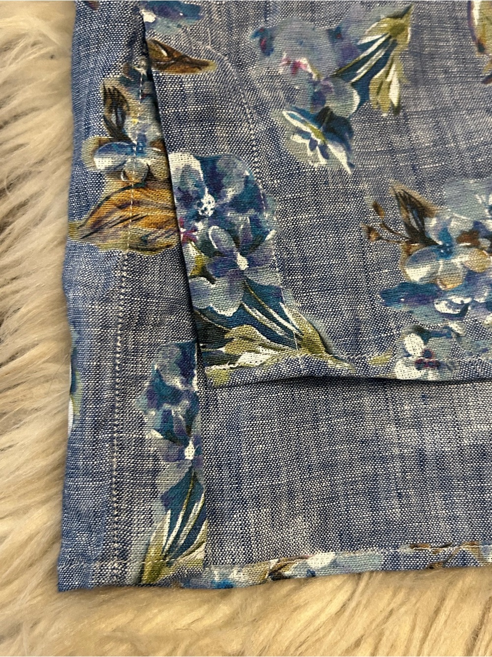 FRANK & EILEEN ‘Rosie’ 100% Linen Short Sleeve Shirt Floral & Bird Print - Picture 10 of 16